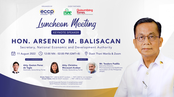 ECCP Luncheon Meeting with NEDA Secretary Arsenio Balisacan | ECCP on ...